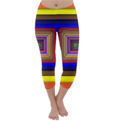 Square Abstract Geometric Art Capri Winter Leggings 