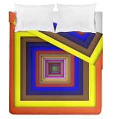 Square Abstract Geometric Art Duvet Cover Double Side (queen Size) by Amaryn4rt