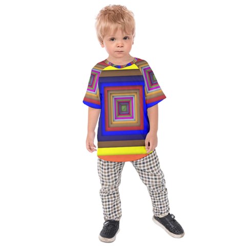 Square Abstract Geometric Art Kids  Raglan Tee by Amaryn4rt