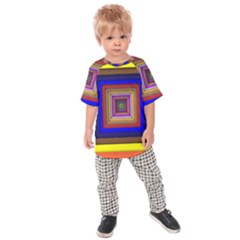 Square Abstract Geometric Art Kids  Raglan Tee