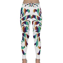 Damask Decorative Ornamental Classic Yoga Leggings by Amaryn4rt