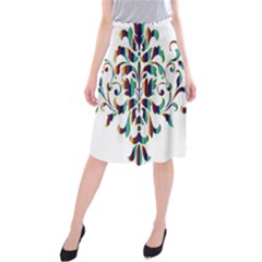 Damask Decorative Ornamental Midi Beach Skirt