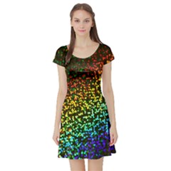 Construction Paper Iridescent Short Sleeve Skater Dress by Amaryn4rt