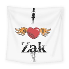 I Heart Zak Square Tapestry (large) by badwolf1988store