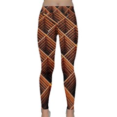 Metal Grid Framework Creates An Abstract Classic Yoga Leggings by Amaryn4rt