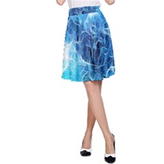 Fractal Occean Waves Artistic Background A-line Skirt by Amaryn4rt