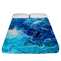 Fractal Occean Waves Artistic Background Fitted Sheet (california King Size) by Amaryn4rt