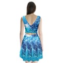 Fractal Occean Waves Artistic Background Split Back Mini Dress  View2