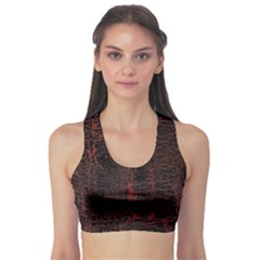 Black And Red Background Sports Bra by Amaryn4rt