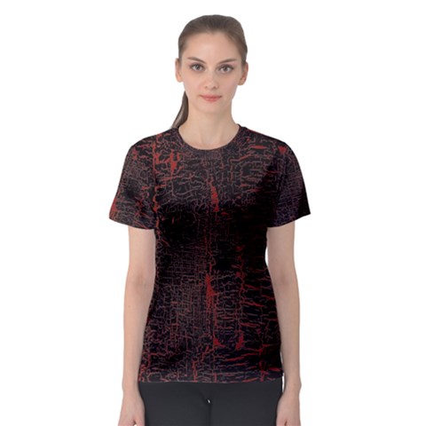 Black And Red Background Women s Sport Mesh Tee by Amaryn4rt