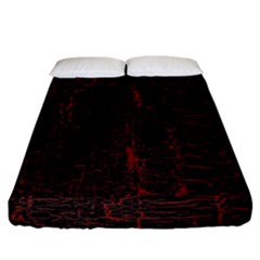 Black And Red Background Fitted Sheet (california King Size) by Amaryn4rt