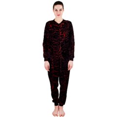 Black And Red Background Onepiece Jumpsuit (ladies) 