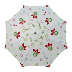 Colorful Floral Wallpaper Background Pattern Golf Umbrellas by Amaryn4rt