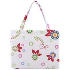 Colorful Floral Wallpaper Background Pattern Mini Tote Bag by Amaryn4rt