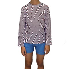 Digital Fractal Pattern Kids  Long Sleeve Swimwear