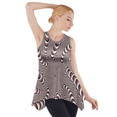 Digital Fractal Pattern Side Drop Tank Tunic by Amaryn4rt