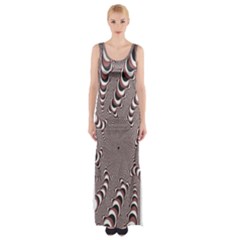 Digital Fractal Pattern Maxi Thigh Split Dress