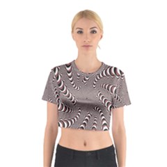 Digital Fractal Pattern Cotton Crop Top