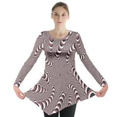 Digital Fractal Pattern Long Sleeve Tunic 