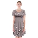 Digital Fractal Pattern Short Sleeve V-neck Flare Dress View1