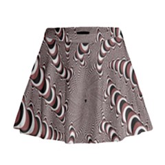 Digital Fractal Pattern Mini Flare Skirt