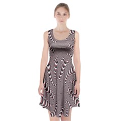 Digital Fractal Pattern Racerback Midi Dress