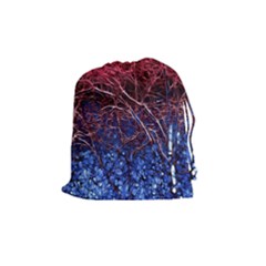 Autumn Fractal Forest Background Drawstring Pouches (medium)  by Amaryn4rt