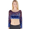 Autumn Fractal Forest Background Long Sleeve Crop Top View1