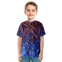 Autumn Fractal Forest Background Kids  Sport Mesh Tee