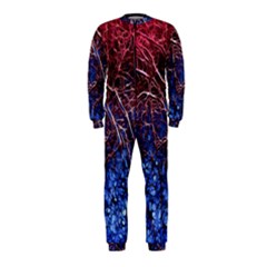 Autumn Fractal Forest Background Onepiece Jumpsuit (kids)