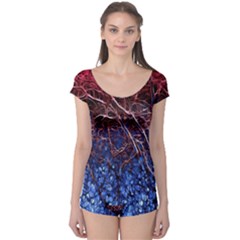 Autumn Fractal Forest Background Boyleg Leotard 