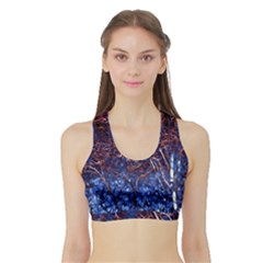 Autumn Fractal Forest Background Sports Bra With Border