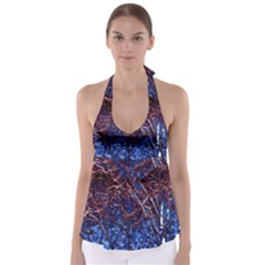 Autumn Fractal Forest Background Babydoll Tankini Top