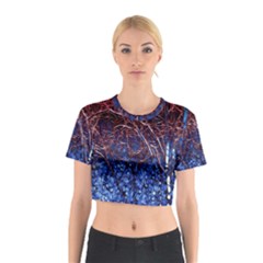 Autumn Fractal Forest Background Cotton Crop Top