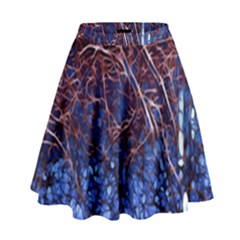 Autumn Fractal Forest Background High Waist Skirt