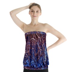 Autumn Fractal Forest Background Strapless Top