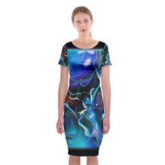 Water Is The Future Classic Short Sleeve Midi Dress by Amaryn4rt