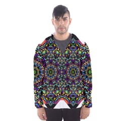 Mandala Abstract Geometric Art Hooded Wind Breaker (men) by Amaryn4rt