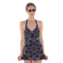 Mandala Abstract Geometric Art Halter Swimsuit Dress