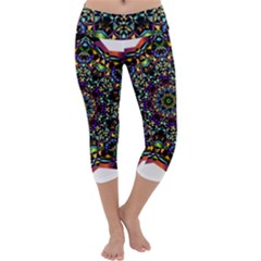 Mandala Abstract Geometric Art Capri Yoga Leggings