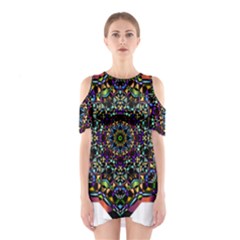 Mandala Abstract Geometric Art Shoulder Cutout One Piece