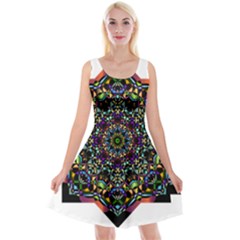 Mandala Abstract Geometric Art Reversible Velvet Sleeveless Dress