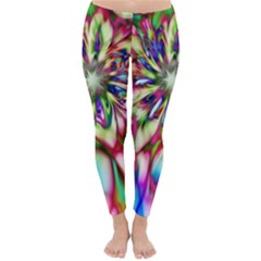 Magic Fractal Flower Multicolored Classic Winter Leggings by EDDArt