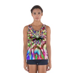 Magic Fractal Flower Multicolored Women s Sport Tank Top  by EDDArt