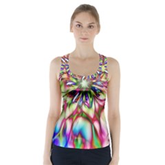 Magic Fractal Flower Multicolored Racer Back Sports Top