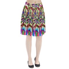 Magic Fractal Flower Multicolored Pleated Skirt