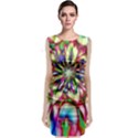 Magic Fractal Flower Multicolored Sleeveless Velvet Midi Dress View1