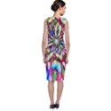 Magic Fractal Flower Multicolored Sleeveless Velvet Midi Dress View2