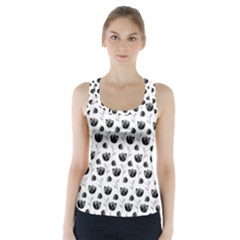 Floral Pattern Racer Back Sports Top