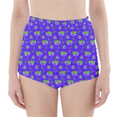 Floral Pattern High-waisted Bikini Bottoms